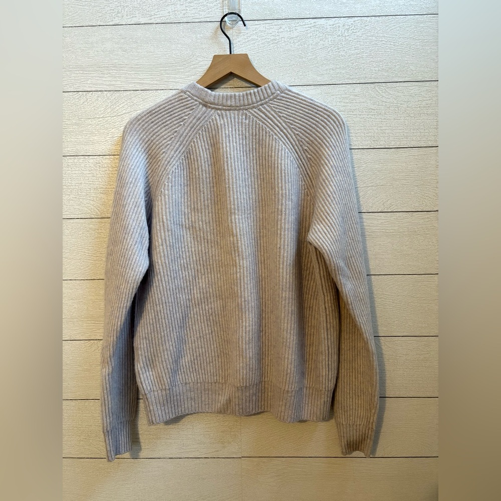 NAADAM Ribbed Wool Cashmere Blend Crewneck Sweater – Women’s L – Heather Oatmeal - Picture 7 of 9